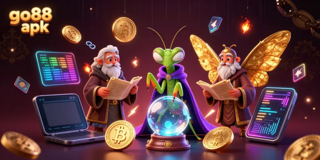 Experience thrilling gaming with go88 apk, featuring vibrant 3D characters in a mystical casino atmosphere.