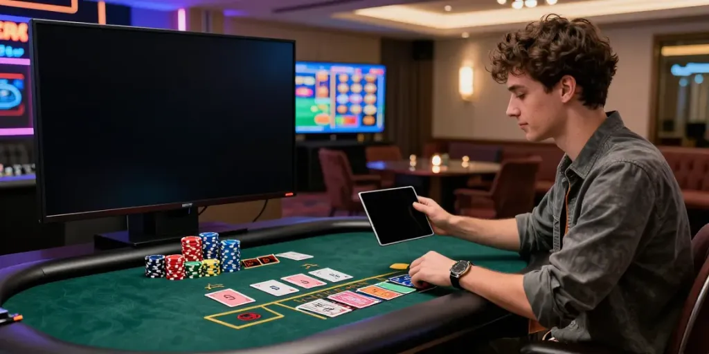 Engaging online casino experience showcasing a stylish player ready to game on https://nbet.page/ with vibrant chips and cards.
