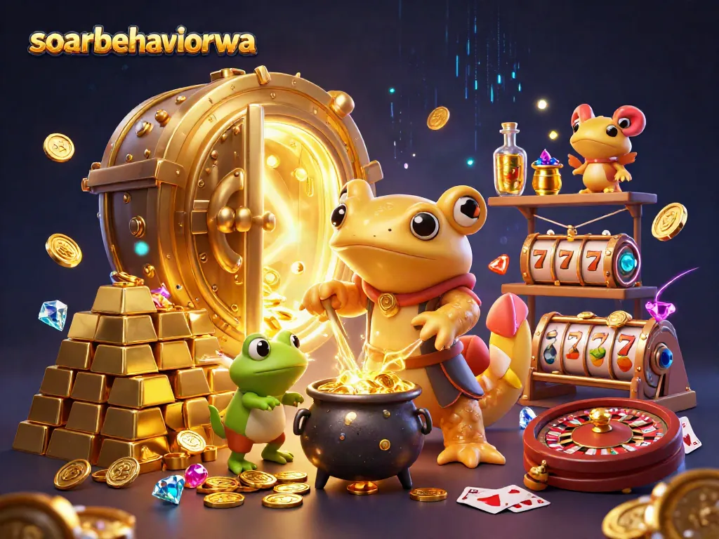 Engage with soarbehaviorwa as cartoon alchemists transform metals into wealth amidst casino riches.
