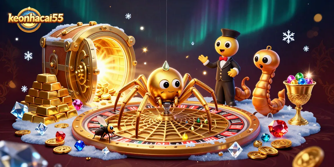 Engage in thrilling bets with keonhacai55 at a vibrant illustration of a roulette wheel web.